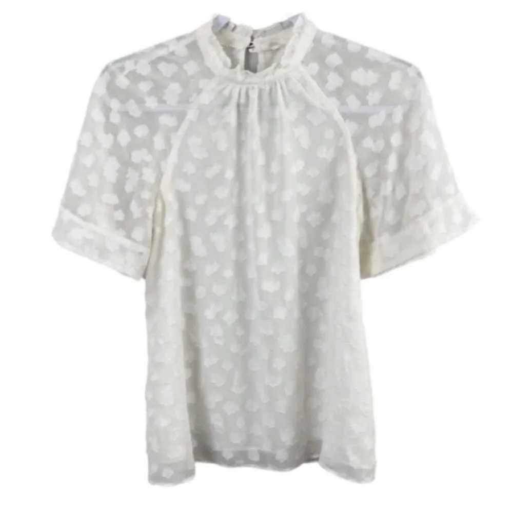 Anthropologie Feather Bone Chiffon Blouse